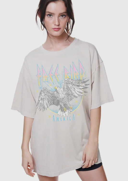 Free Bird Graphic Tee - Beige