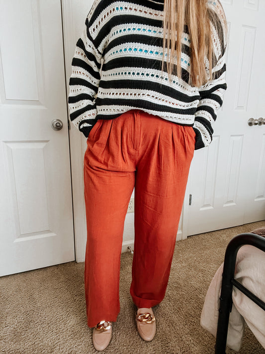 Miley Pleated Pants - Rust